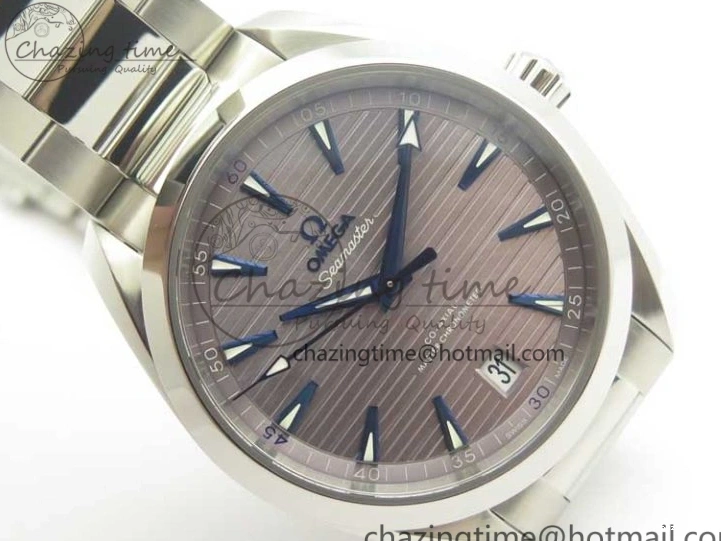 0223 Aqua Terra 150M Master Chronometers VSF 1:1 Best Edition Gray Dial Blue Hand on SS Bracelet A8900 Super Clone Trendsetting 8006